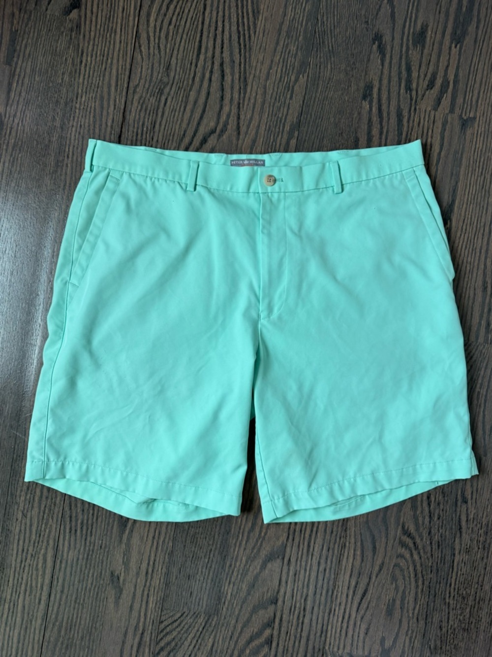 Peter Millar Mens Mint Green Wicking Performance Shorts Size 38